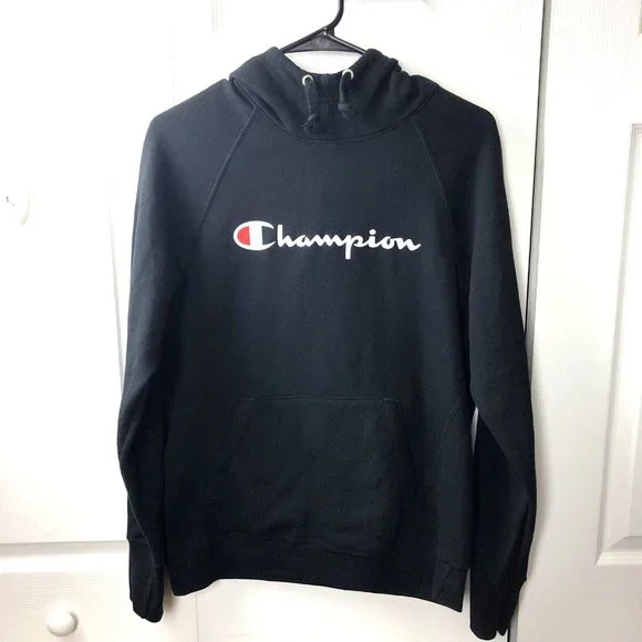 Champion Shirts Champion Mens Hoodie Sweatshirt Script Logo - Main Image